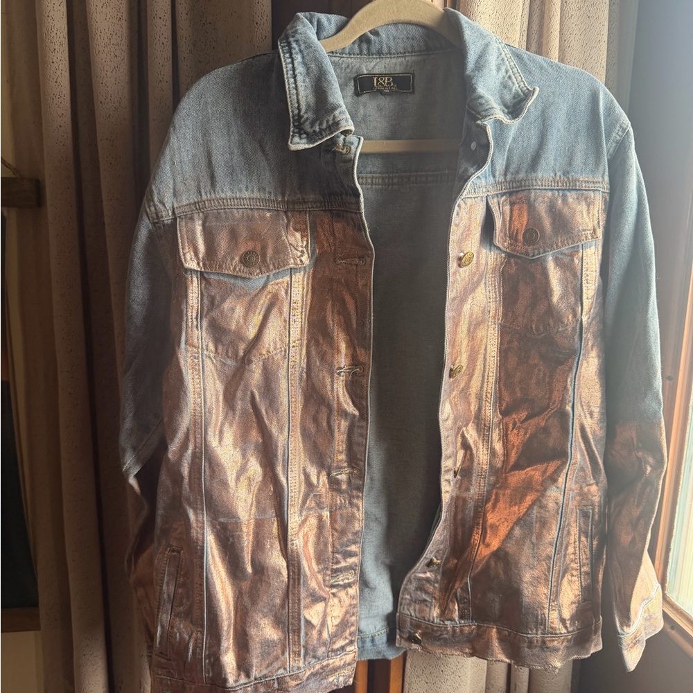 Metallic accent Denim Jacket